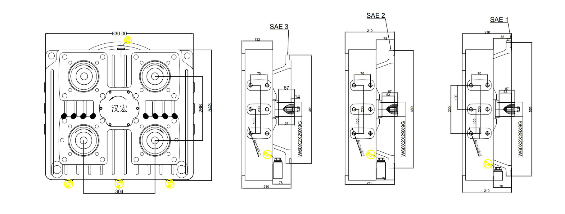 530KW One Input Four Outputs Transfer Case 530 кВт один ввод четыре выхода
